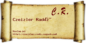 Czeizler Radó névjegykártya